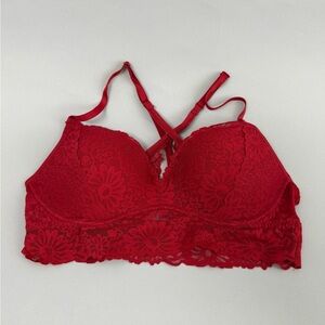 PINK Victoria’s Secret Red Lace Bralette - Size Medium